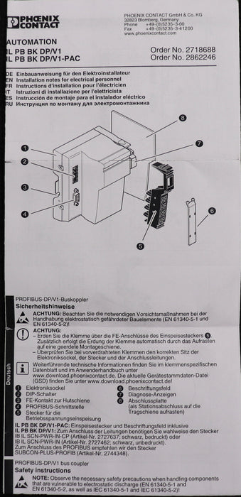 Bild des Artikels PHOENIX-CONTACT-Buskoppler-IL-PB-BK-DP/V1-PAC-Ord.Nr.-2862246-unbenutzt