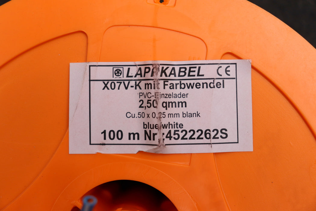 Bild des Artikels LAPPKABEL-ca.-75m-Kabel-X07V-K-mit-Farbwendel-Nr.:-4522262S-PVC-Einzelader