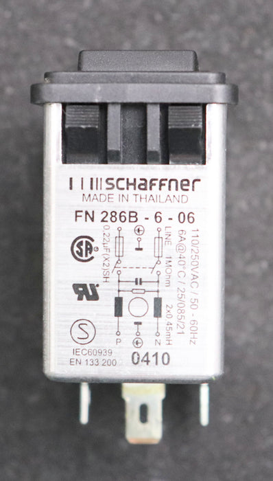 Bild des Artikels SCHAFFNER-6A-Netzfilter-mit-2-Pol-Schalter-FN-286B-6-06-110/250VAC-50-60Hz-6A