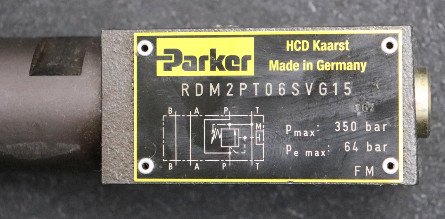 Bild des Artikels PARKER-Druckreduzierventil-RDM2PT06SVG15-Pmax-350bar-Pe-=-max.-64bar-gebraucht