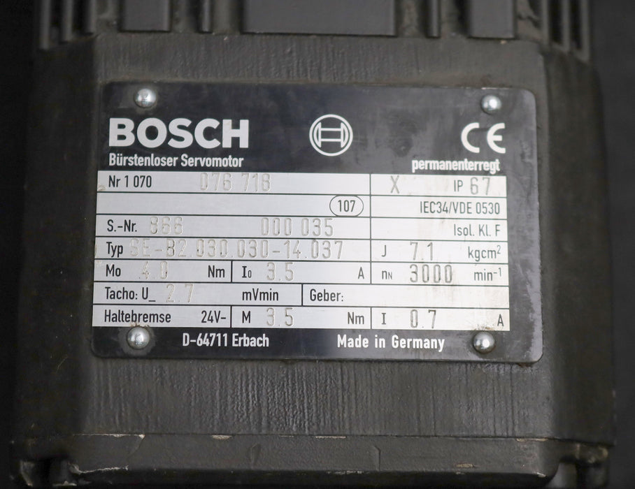 Bild des Artikels BOSCH-Bürstenloser-Servomotor-Typ-SE-B2.030.030-14.037-Drehmoment-4Nm