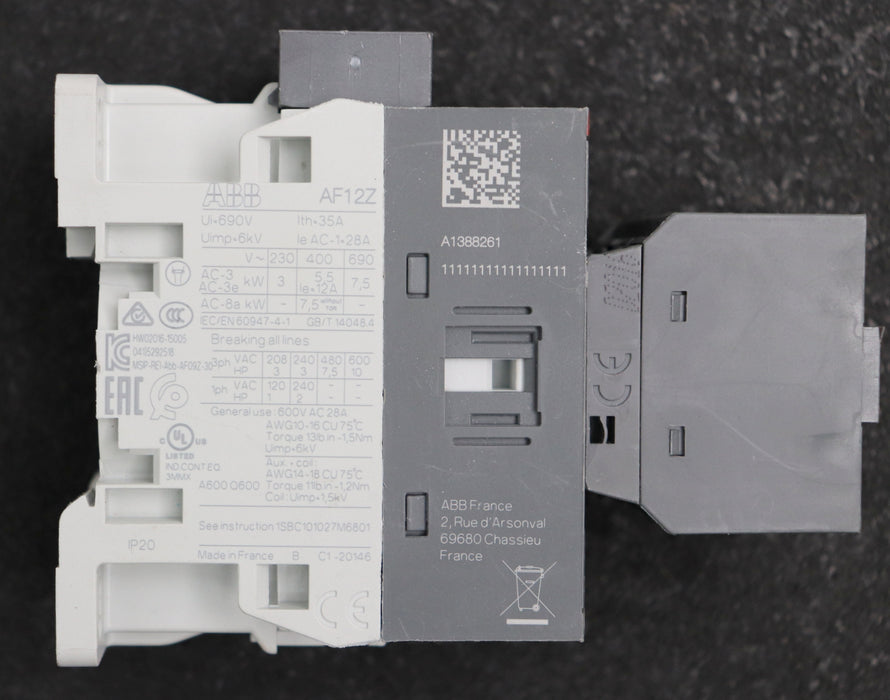 Bild des Artikels ABB-Schütz-AF12Z-30-22-21-24-60V-50/60Hz-20-60VDC-gebraucht