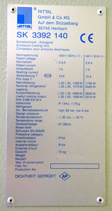 Bild des Artikels RITTAL-Schaltschrank-Kühlgerät-SK3392140-Kühlleistung-bis-2920W-400/460VAC