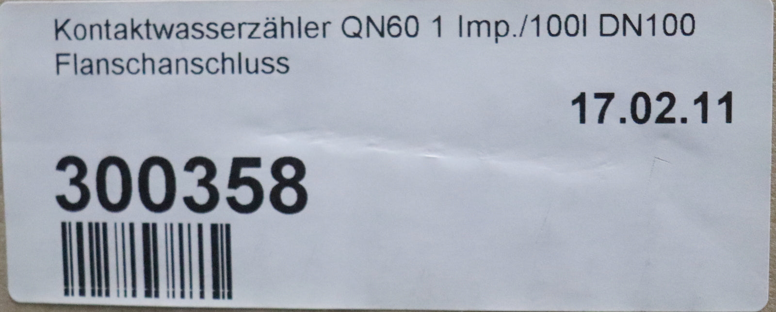 Bild des Artikels ACQUACONTA-Kontaktwasserzähler-QN60-CWFA-DN100-1lmp/l-PN16-unbenutzt