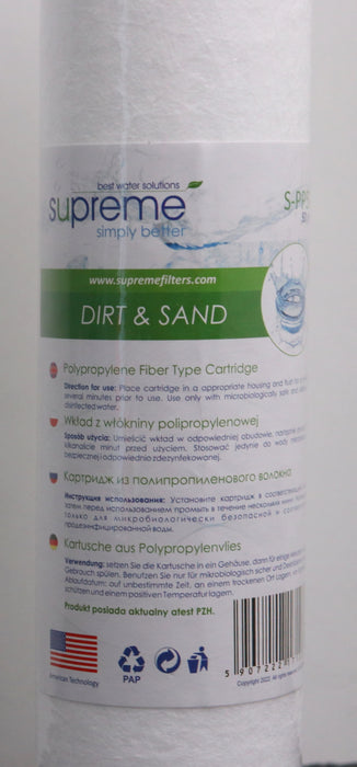 Bild des Artikels SUPREME-3x-Sedimentfilter-50um-S-PP50-Länge-10''-(25cm)-Ø-60mm-unbenutzt-in-OVP