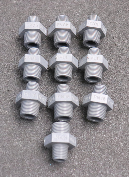 Bild des Artikels VDL-10x-PVCh-Doppelnippel-3/8"--1/4"-AG-PN16-unbenutzt