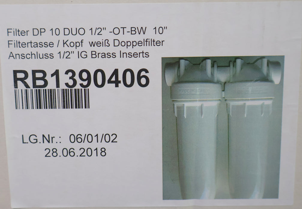 Bild des Artikels 2-fach-Wasseriltergehäuse-10"-DP-10-DUO-1/2"--OT-BW-Tassen-weiß-RB1390406