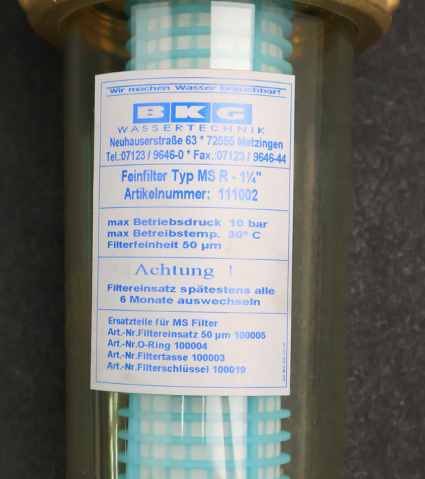 Bild des Artikels BKG-Feinfilter-MS-R-1-1/4''-max.-10bar-max.-30°C-Filterfeinheit-50µm