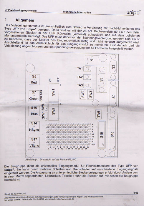 Bild des Artikels UNIPO-UFP-Eingangsmodul-für-UNIPO-TFT-Monitor-7LPIP922B311_1-Videoeingangsmodul