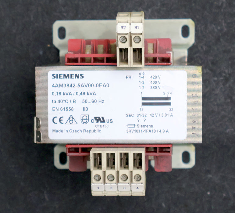 Bild des Artikels SIEMENS-SITAS-0,16-/-0,49kVA-Einphasen-Transformator-4AM3842-5AV00-0EA0