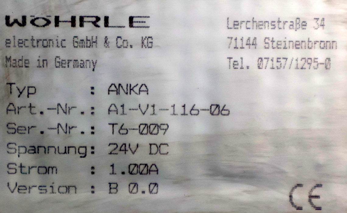 Bild des Artikels WÖHRLE-Anzeigemodul-LED-Display-ANKA-A1-V1-116-06-24VDC-1A-unbenutzt