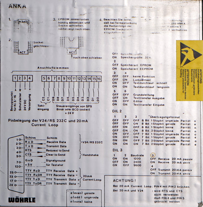 Bild des Artikels WÖHRLE-Anzeigemodul-LED-Display-ANKA-A1-V1-216-06-24VDC-1A-gebraucht-repariert