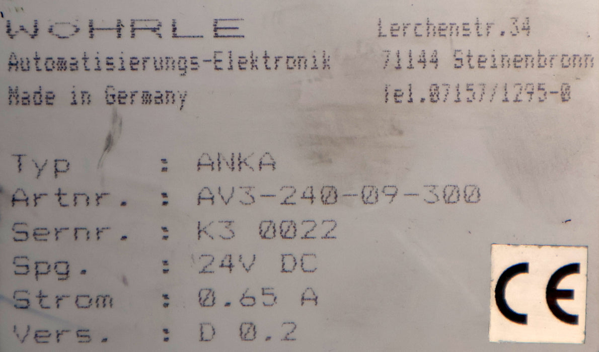 Bild des Artikels WÖHRLE-Anzeigemodul-LED-Display-ANKA-AV3-240-09-300-24VDC-gebraucht-repariert