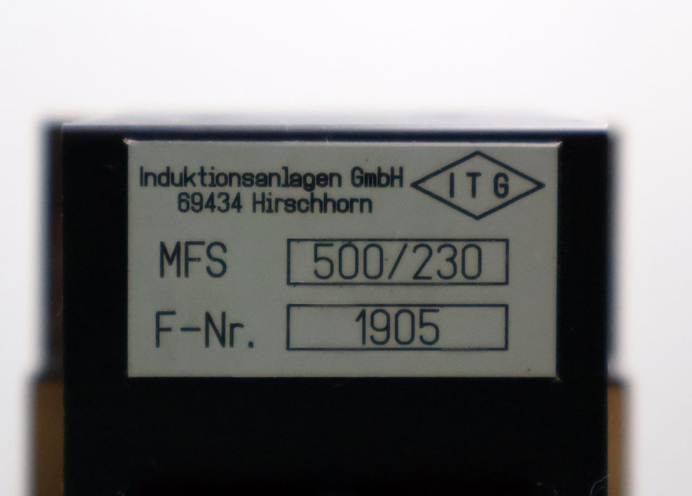 Bild des Artikels ITG-INDUKTIONSANLAGEN-MF-Schütz-MFS-500/230-max.-500A-Baugruppen-Nr.-177607