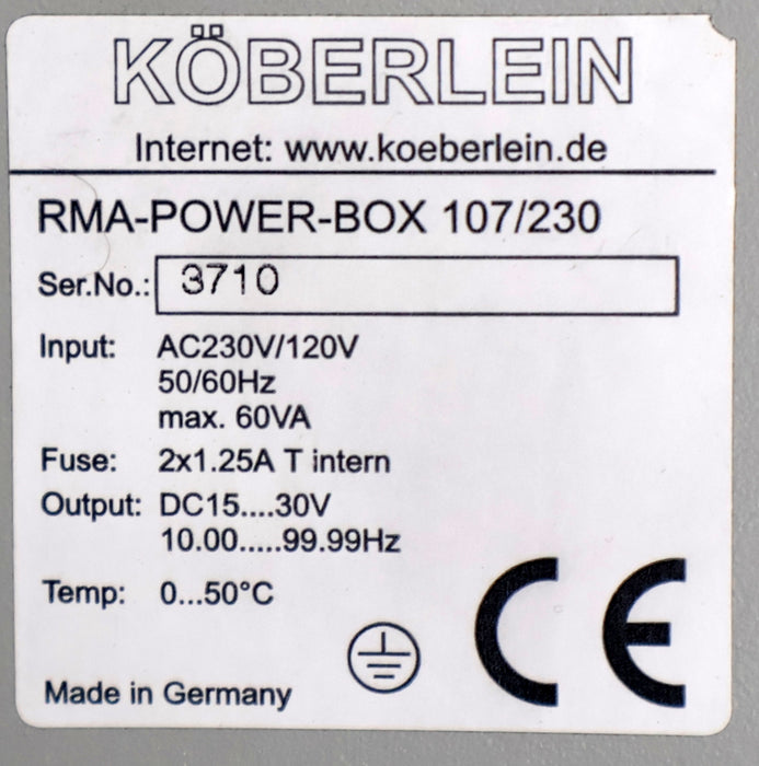 Bild des Artikels KÖBERLEIN-SEIGERT-PMA-Power-Box-107/230-Input-230/120VAC-50/60Hz-max.-60VA