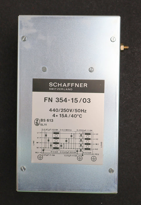 Bild des Artikels SCHAFFNER-Netzfilter-FN-354-15/03-440/250VAC-50Hz-4x-15A-gebraucht