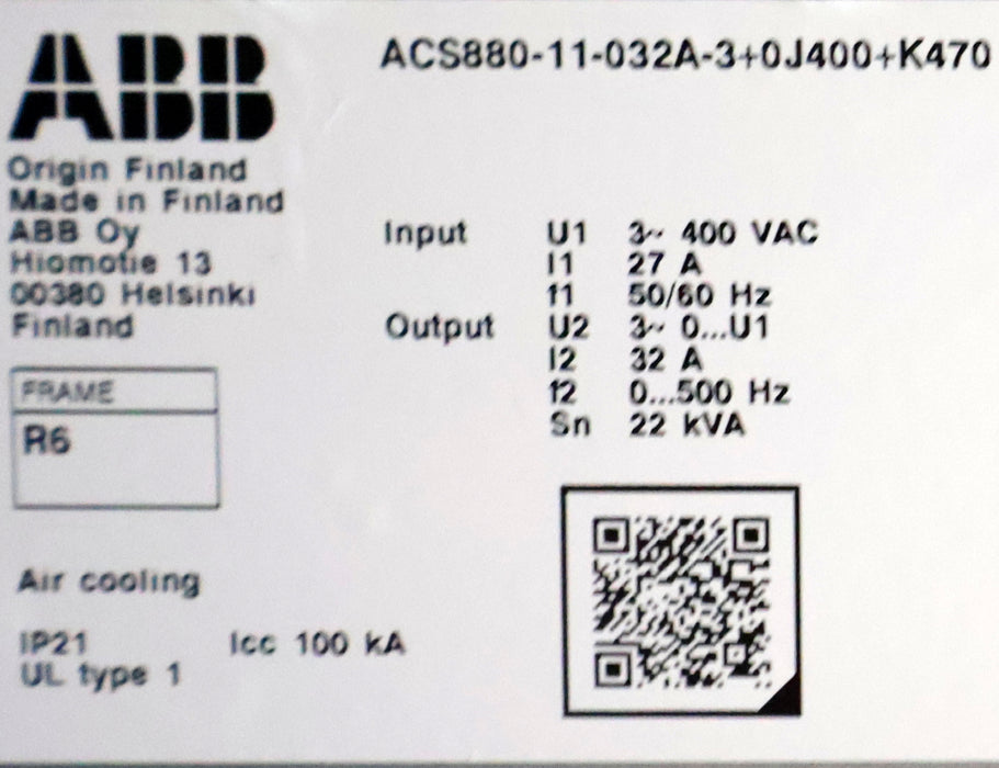 Bild des Artikels ABB-Bremschopper-ACS880-11-032A-3+0J400+K470-Input:-400VAC-27A-50/60Hz