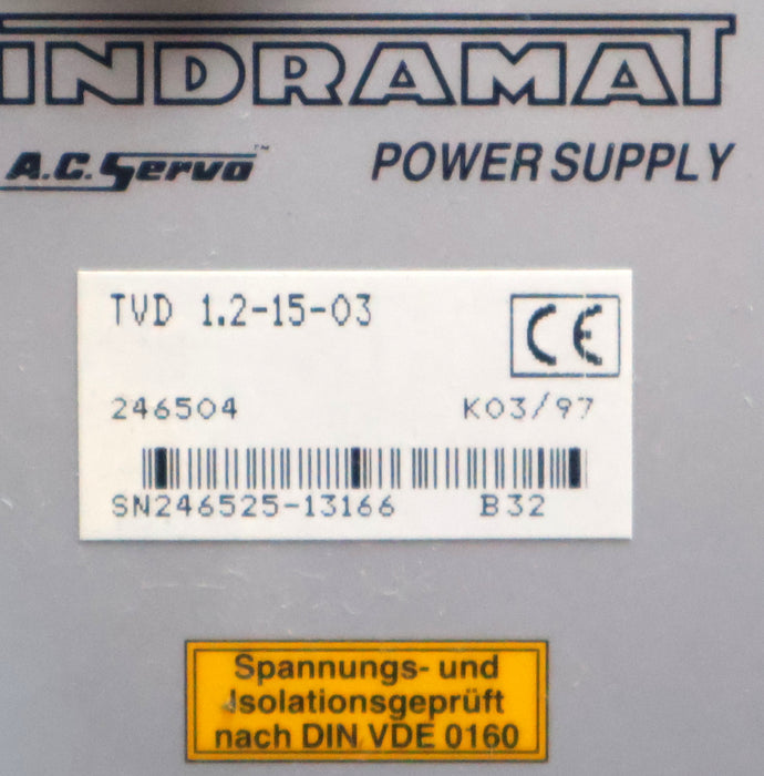 Bild des Artikels INDRAMAT-Power-Supply-TVD-1.2-15-03-gebraucht-repariert-getestet-Funktion-ok