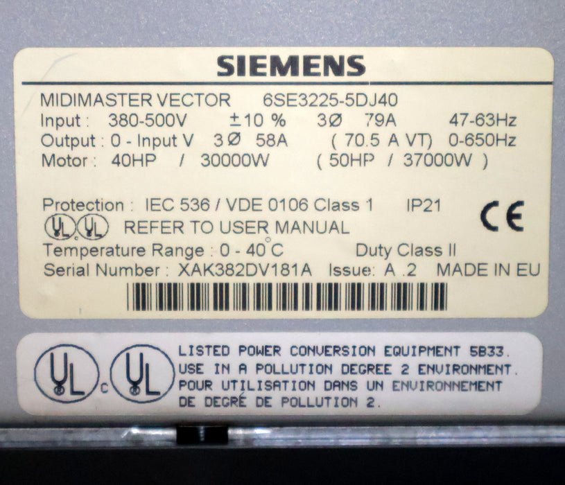 Bild des Artikels SIEMENS-Frequenzumrichter-6SE3223-5DJ40-380-500V-79A-47-63Hz-gebraucht