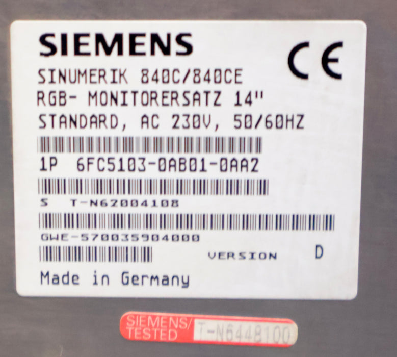 Bild des Artikels SIEMENS-SINUMERIK-RGB-Monitorersatz-14″-840C/840CE-6FC5103-0AB01-0AA2-230VAC