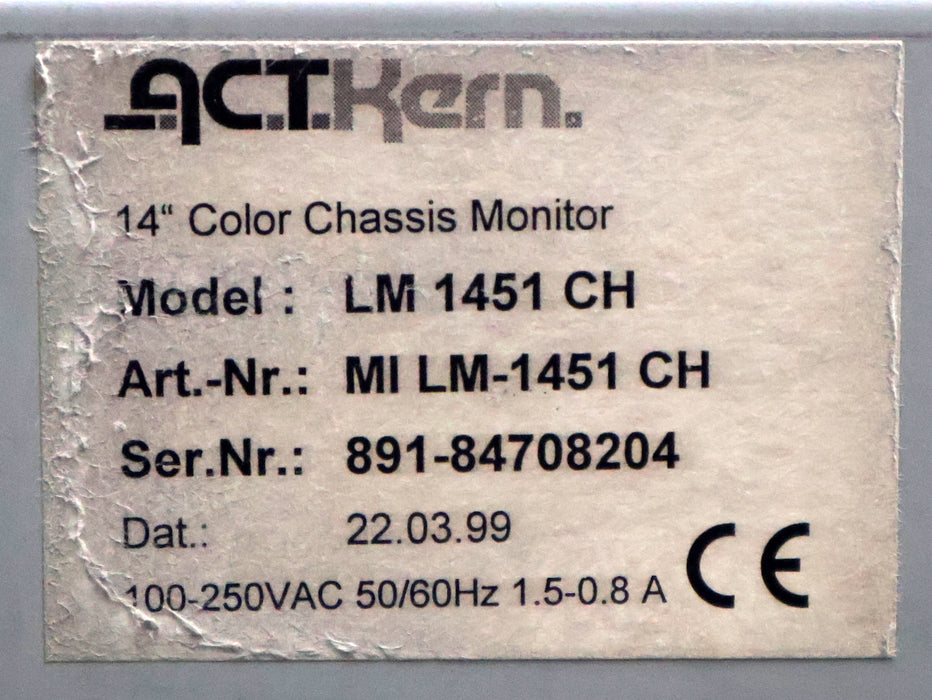 Bild des Artikels A.C.T.KERN.-14''-Monitor-Model-LM-1451-CH-+-Siemens-Bedientafel-100-250VAC