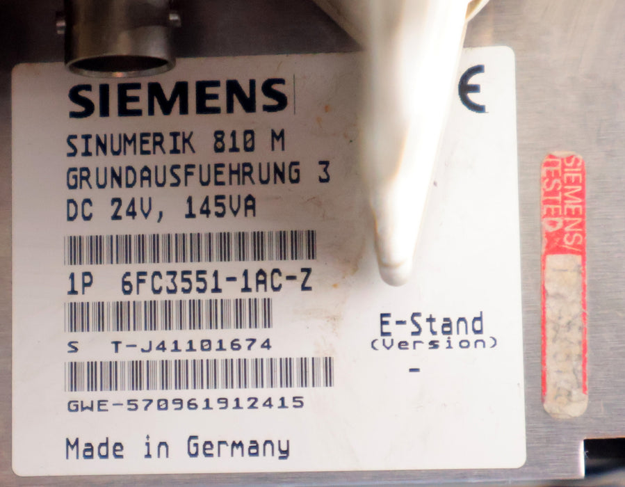 Bild des Artikels SIEMENS-SINUMERIK-810M-Zentralbaugruppe-6FC3551-1AC-Z-Grundausführung-3-geprüft