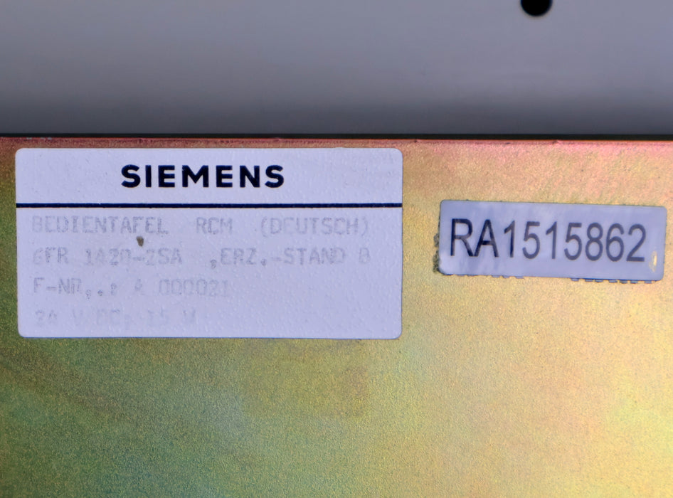 Bild des Artikels SIEMENS-Bedientafel-RCM-6FR1420-25A-24VDC-15W-E-Stand-B