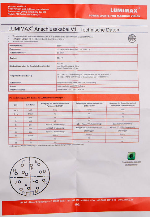 Bild des Artikels LUMIMAX-Anschlusskabel-115.0000.02-Kabellänge-2,5m-M16-Anschlussbuchse-12-polig