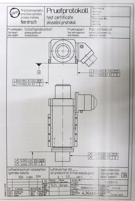 Bild des Artikels JUNKER-/-JUKOMET-HF-Schleifspindeleinheit-205x450-Spindel-Nr-060011010-Typ-mW-17