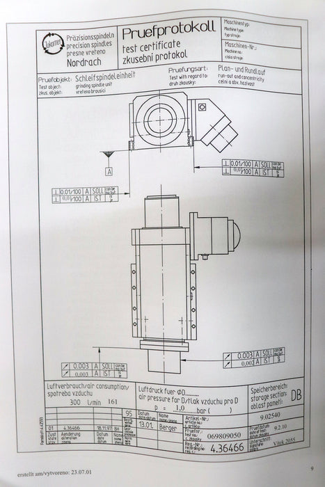 Bild des Artikels JUNKER-/-JUKOMET-HF-Schleifspindeleinheit-205x450-Spindel-Nr-069809050-Typ-mW-17