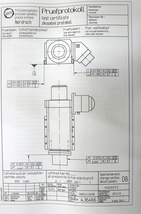 Bild des Artikels JUNKER-/-JUKOMET-HF-Schleifspindeleinheit-205x450-Spindel-Nr-060111038-Typ-mW-17