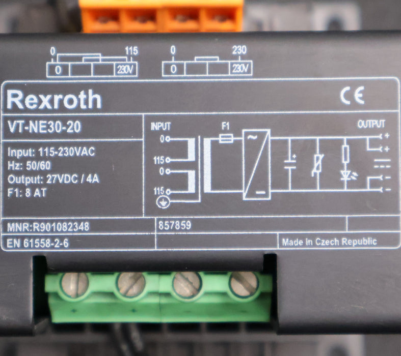 Bild des Artikels REXROTH-Transformator-VT-NE30-20-MNR:-R901082348-Input:-115-230VAC-50/60Hz