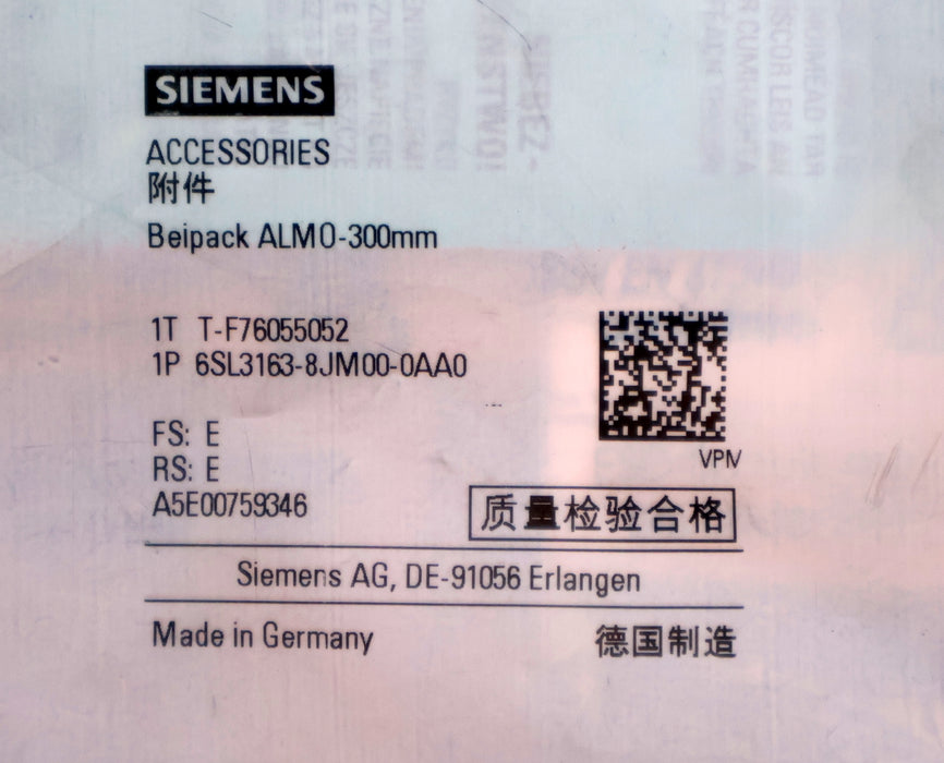 Bild des Artikels SIEMENS-6SL3163-8JM00-0AA0-Beipack-ALMO-300mm-Version-E-unbenutzt-in-OVP