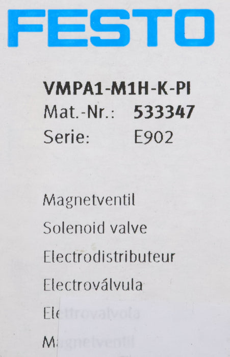 Bild des Artikels FESTO-Magnetventil-VMPA1-M1H-K-PI-Mat.Nr.-533347-unbenutzt-in-OVP