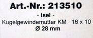 Bild des Artikels ISEL-Kugelgewindemutter-KM-16x10-Art.Nr.-213510-Ø28mm-unbenutzt-in-OVP