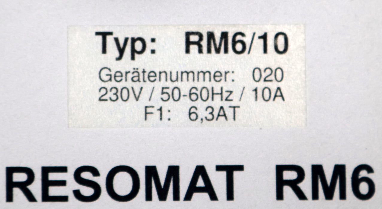 Bild des Artikels RESOMAT-Steuergerät-RM6-230V-50-60Hz-F1=-6,3AT-mit-Kühleinrichtung-getestet