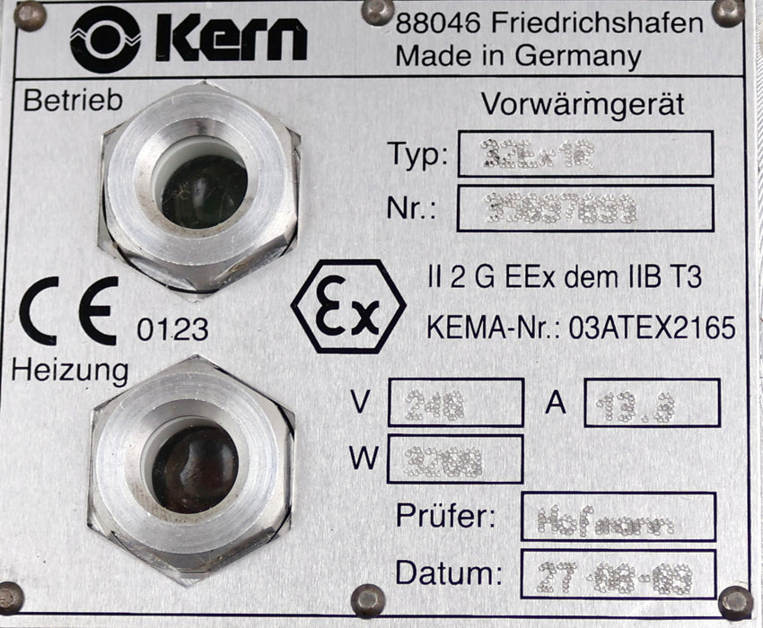 Bild des Artikels KERN-ANTRIEBSTECHNIK-Vorwärmer-für-Farben-Typ-32Ex1R-3,2kW-240V-13,3A