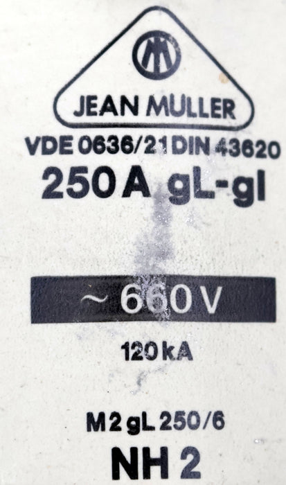 Bild des Artikels JEAN-MÜLLER-NH2-Sicherungseinsatz-250A-690VAC-M2gL250/6-unbenutzt