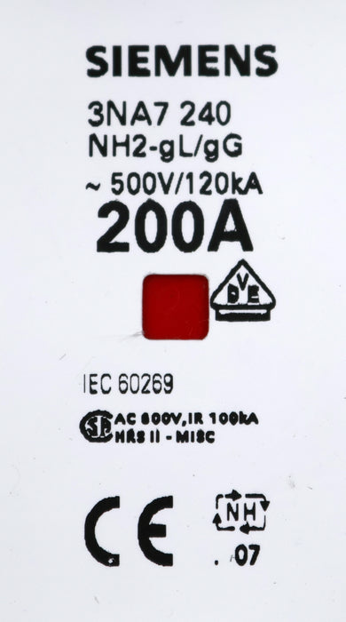 Bild des Artikels SIEMENS-5x-NH2-Sicherungseinsatz-200A-500VAC-3NA7240-unbenutzt