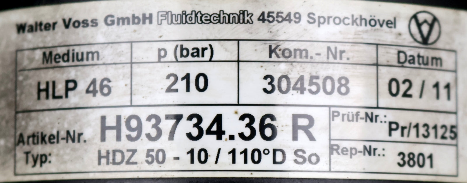 Bild des Artikels WALTER-VOSS-Schwenkmotor-H-933734.36R-HDZ-50-10/110°-D-So-210bar-Medium-HLP-46