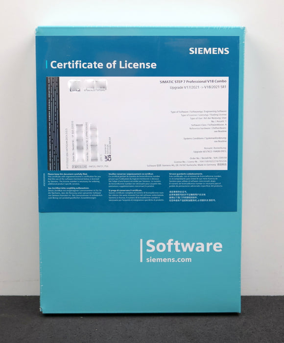 Bild des Artikels SIEMENS-SIMATIC-Step-7-Professional-V18-Combo-Lizenz-Upgrade-V17/2021-A-V18/2021