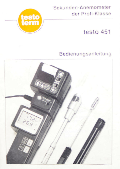 Bild des Artikels TESTO-Anemometer-ohne-Sensor-mit-Anleitung---!-ACHTUNG-als-Ersatzteilspender-!