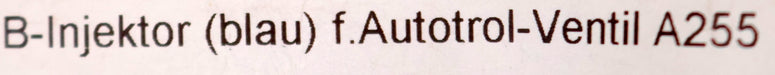 Bild des Artikels B-Injektor-für-Autotrol-Ventil-A255-Farbe-Blau-Gesamtlänge-33mm-weitesteØ-10,6mm