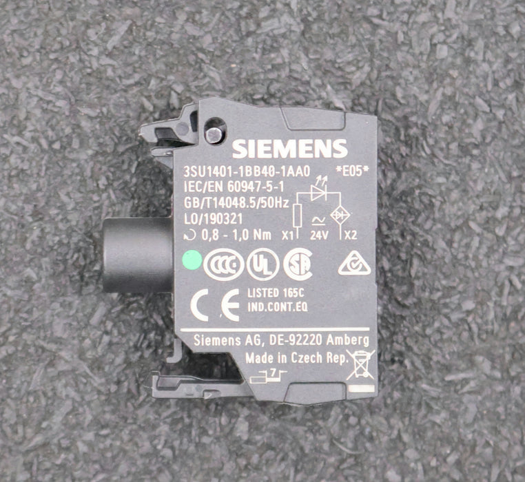 Bild des Artikels SIEMENS-5x-LED-Modul-mit-integrierter-LED-3SU1401-1BB40-1AA0-Leuchtfarbe-Grün