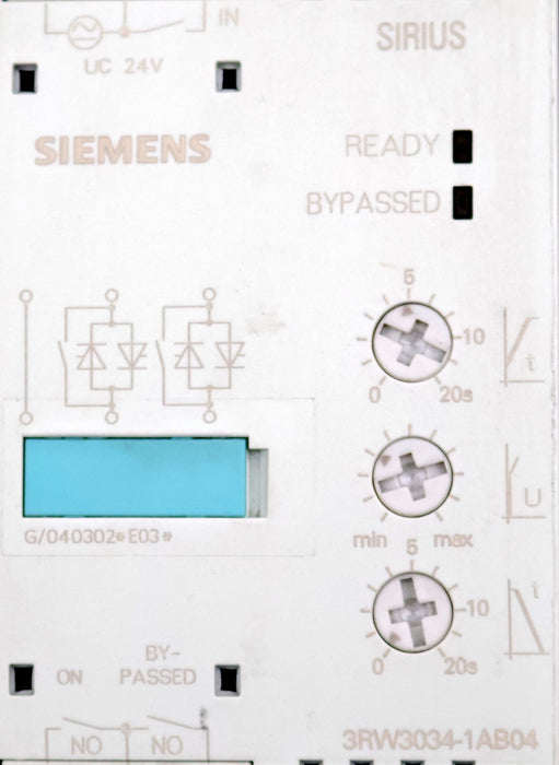 Bild des Artikels SIEMENS-SIRIUS-Sanftstarter-3RW3034-1AB04-S2-32A-15KW/400V-200-460VAC-24VAC/DC