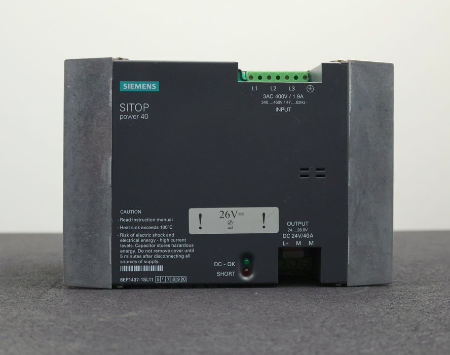 Bild des Artikels SIEMENS-SITOP-power-40-Stromversorgung-6EP1437-1SL11-Input-3AC-400V/-1,9A