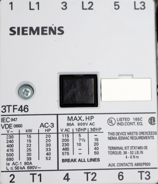 Bild des Artikels SIEMENS-Schütz-3TF4622-0BB4-80A-690VAC-Spulenspannung-24VDC-gebraucht