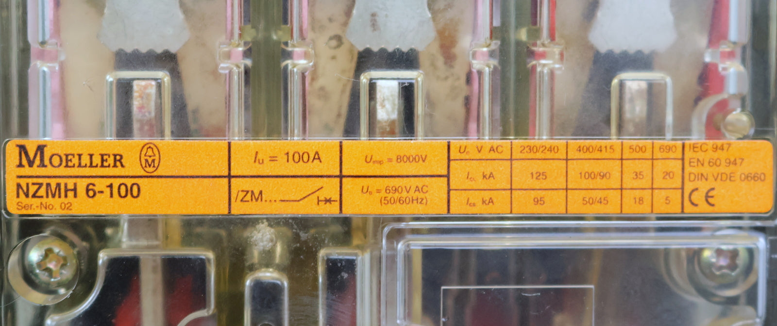 Bild des Artikels MOELLER-Leistungsschalter-NZM-6-100-100A-690VAC-50/60Hz-Uimp=-8000V