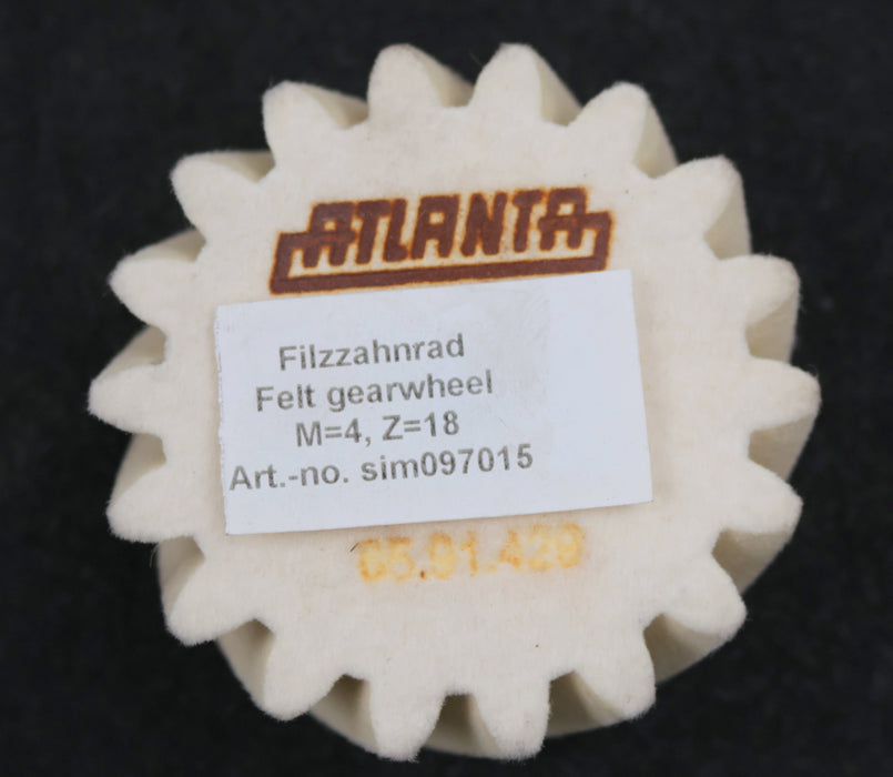 Bild des Artikels ATLANTA-<Filz-Zahnrad-M=4-Z=18-Schrägverzahnung-Art.Nr.-0006591429-unbenutzt