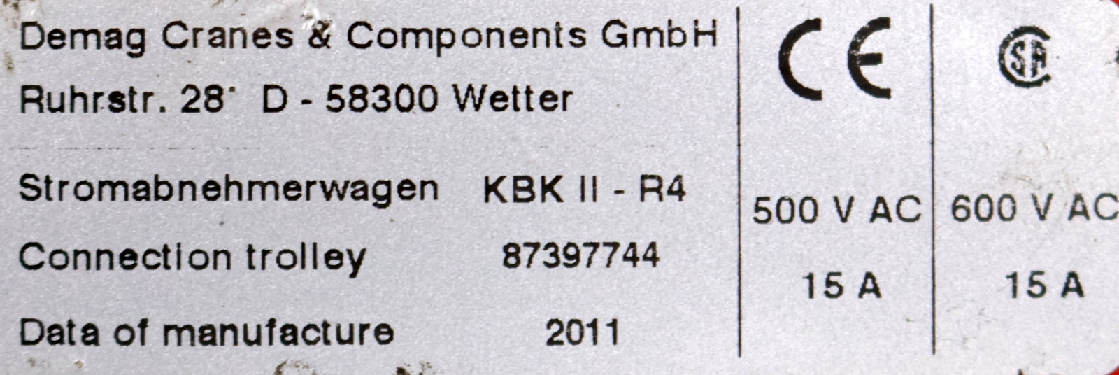 Bild des Artikels DEMAG-Stromabnehmerwagen-KBK-II---R4-ID-87397744-ohne-Räder-unbenutzt